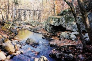 Train trestle at Bolin Creek photo by Dave Otto